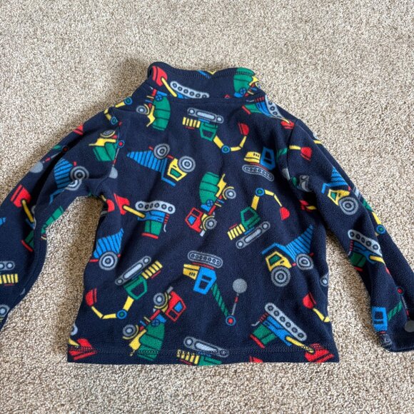 The Children’s Place toddler boys pullover fleece blue 2T construction vehicle - Picture 7 of 8